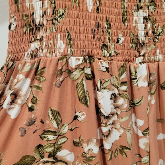 J for Justify Floral High Low Dress - Peach and White - Picture 5 of 7